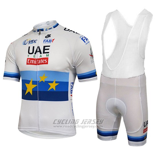 2018 Cycling Jersey UCI World Champion Leader Uae Lite White Short Sleeve and Bib Short